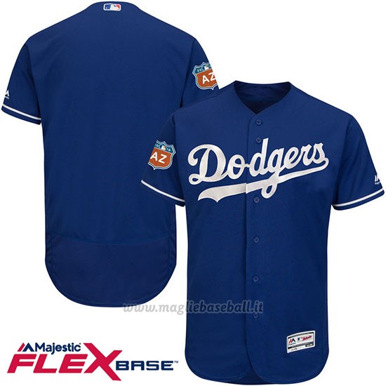 Maglia Baseball Uomo Los Angeles Dodgers Blank Blu Flex Base Autentico Collezione Allenamento Primaverile